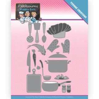 (YCD10236)Dies - Yvonne Creations - Bubbly Girls - Professions - Kitchen Staff