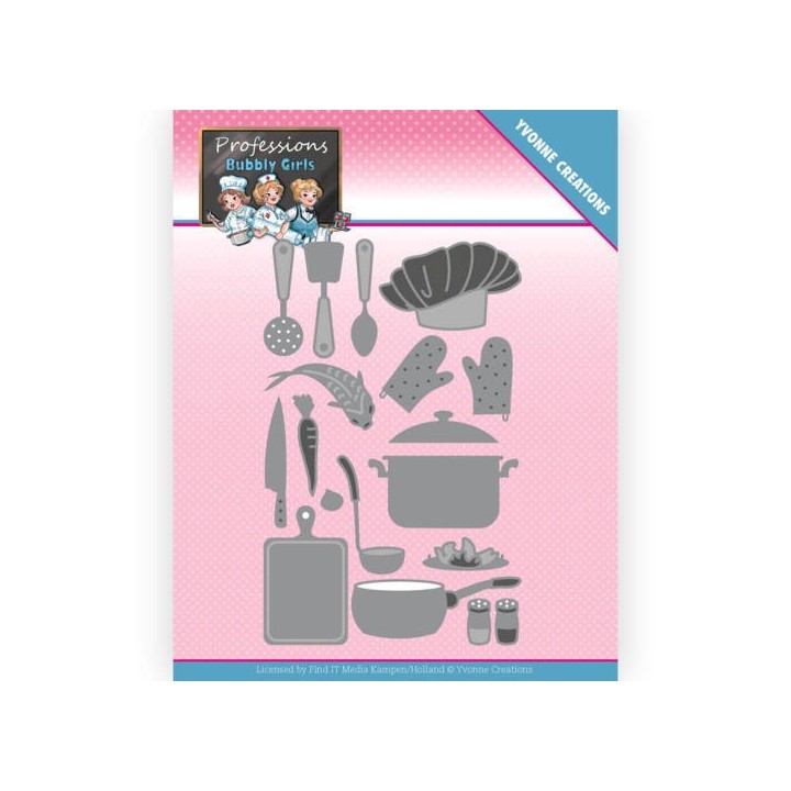(YCD10236)Dies - Yvonne Creations - Bubbly Girls - Professions - Kitchen Staff