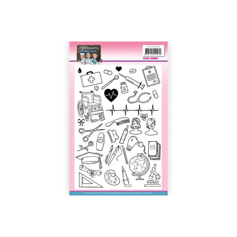 (YCCS10065)Clear Stamps - Yvonne Creations - Bubbly Girls - Professions