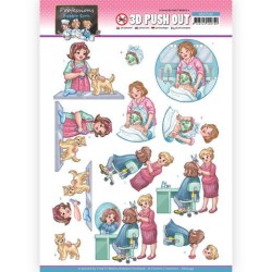(SB10549)3D Push Out - Yvonne Creations - Bubbly Girls Proffesions - Beautician
