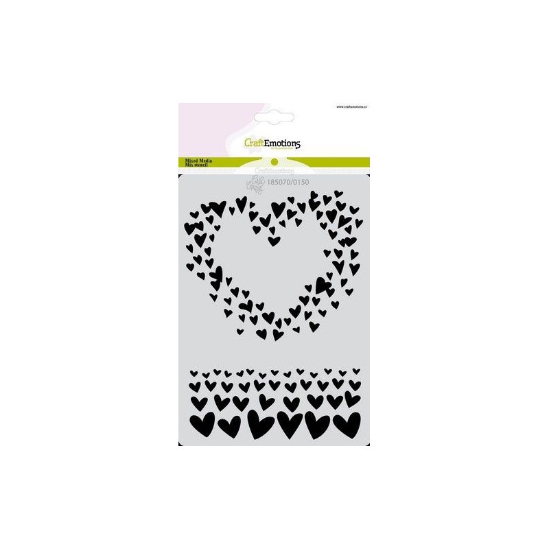 (185070/0150)CraftEmotions Mask stencil Just Married - Coeur A6 Carla Creaties