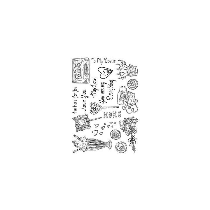 (SSB007)The Card Hut Romantic Explosion Clear Stamps