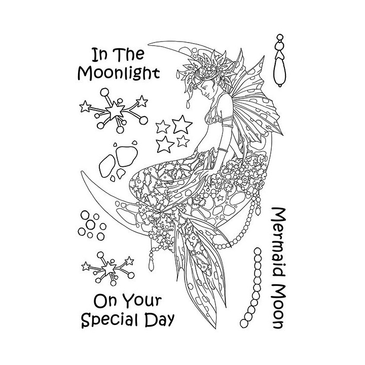 (LCMC002)The Card Hut Mythical Creatures: Mermaid Moon Clear Stamps