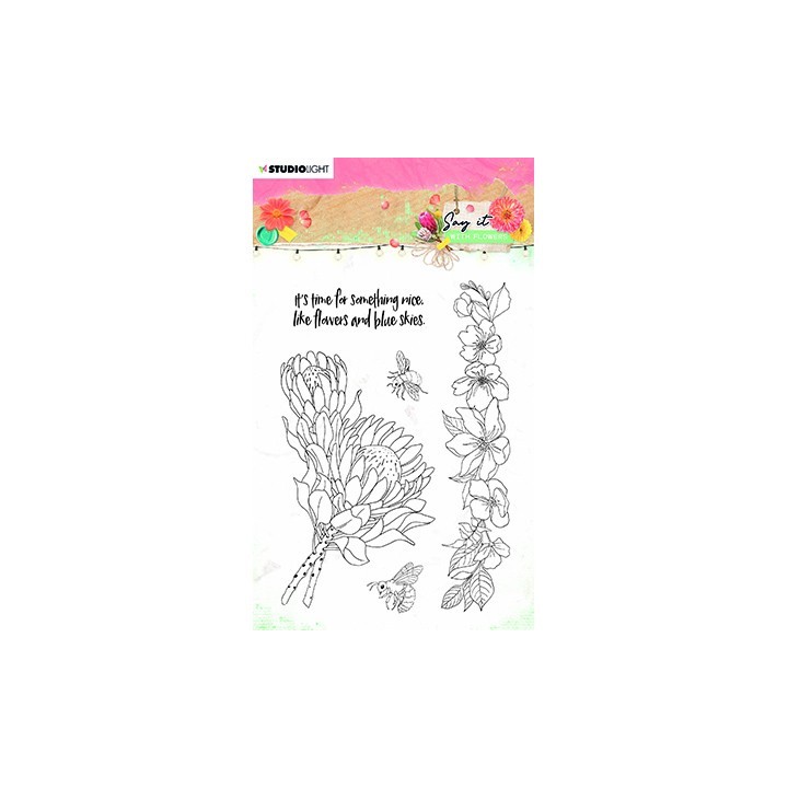 (SL-SWF-STAMP524)Studio light SL Clear Stamp Say it with flowers nr.524