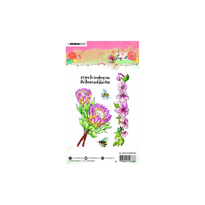(SL-SWF-STAMP524)Studio light SL Clear Stamp Say it with flowers nr.524
