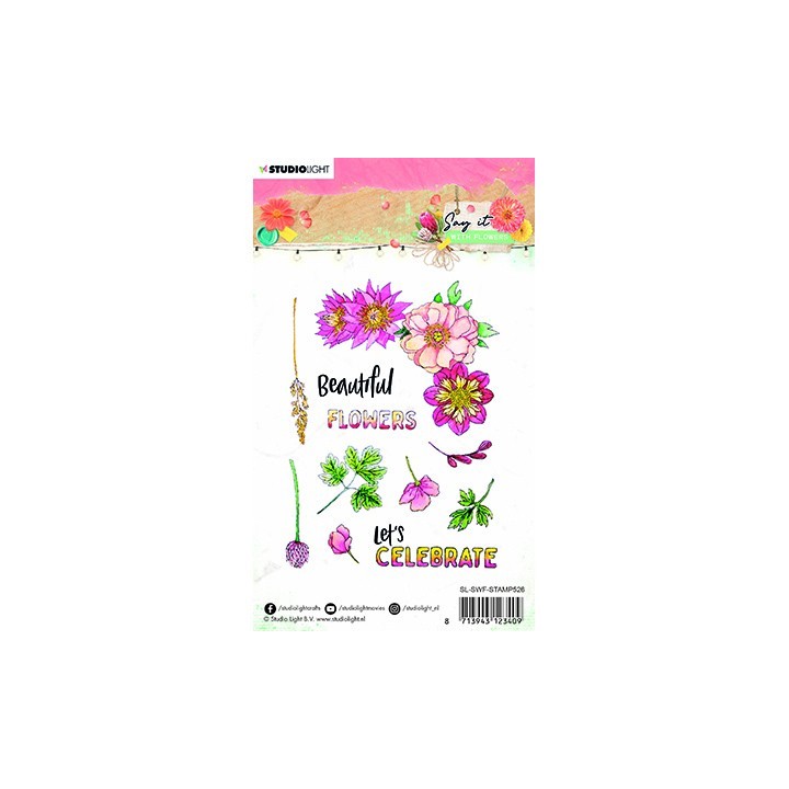 (SL-SWF-STAMP526)Studio light SL Clear Stamp Say it with flowers nr.526