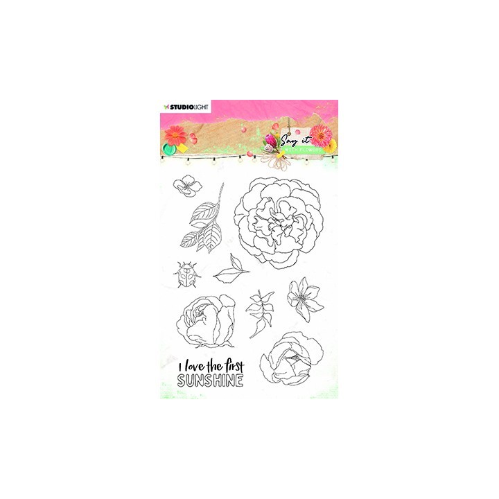 (SL-SWF-STAMP527)Studio light SL Clear Stamp Say it with flowers nr.527
