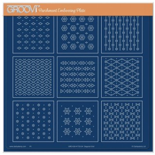 (GRO-GG-41733-24)Groovi Plate A4 JOSIE'S DIAGONAL EMBOSSED PATTERN