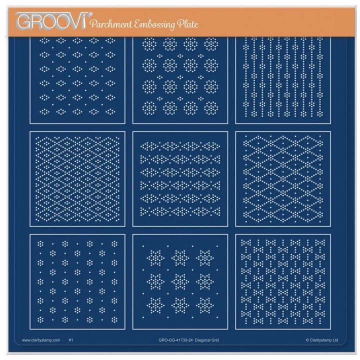 (GRO-GG-41733-24)Groovi Plate A4 JOSIE'S DIAGONAL EMBOSSED PATTERN