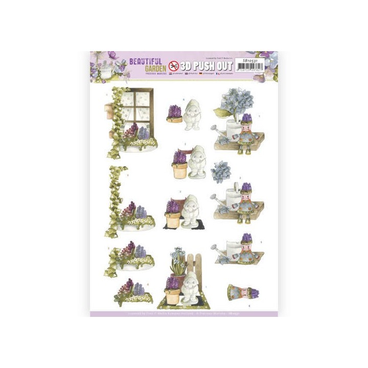 (SB10531)3D Push Out - Precious Marieke - Beautiful Garden - Garden Gnome