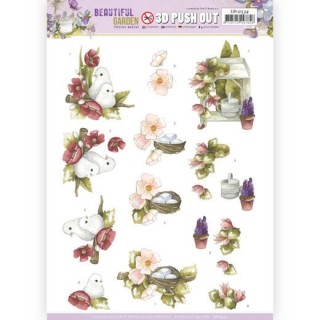 (SB10534)3D Push Out - Precious Marieke - Beautiful Garden - Pigeon