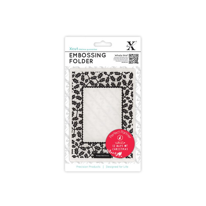 (XCU515903)Embossing Folders A6 12 Days of Christmas-Holly