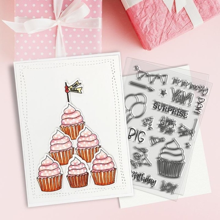 (PD8135)Polkadoodles Big Birthday Surprise Clear Stamps