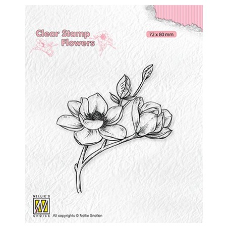(FLO028)Nellie`s Choice Clearstamp - Blooming branch magnolia