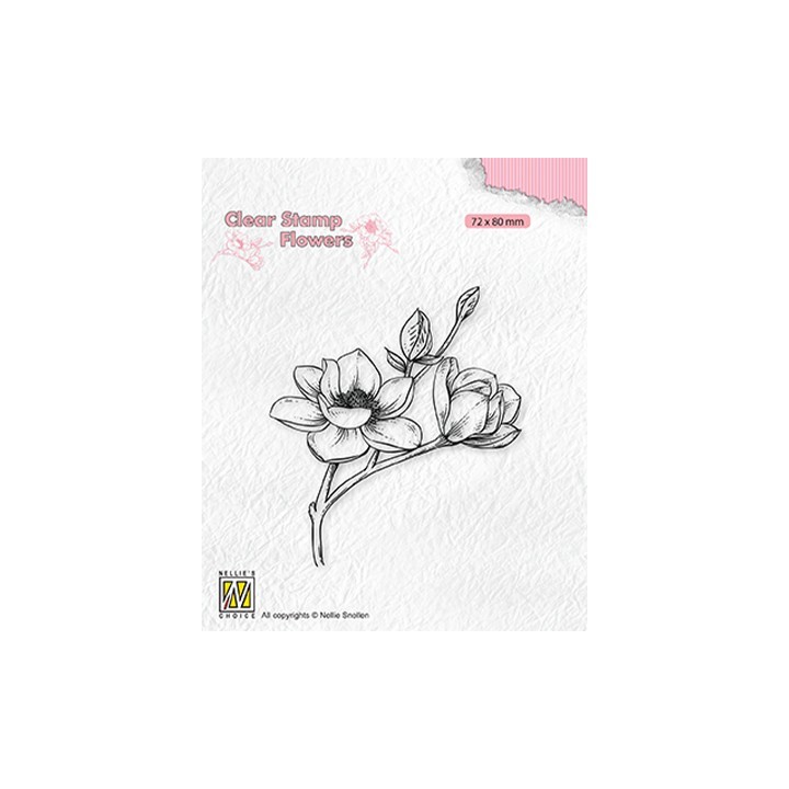 (FLO028)Nellie`s Choice Clearstamp - Blooming branch magnolia