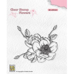 (FLO030)Nellie`s Choice Clearstamp - Magnolia flower