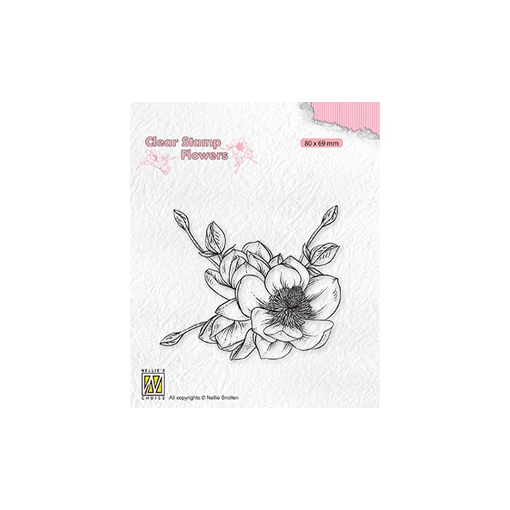 (FLO030)Nellie`s Choice Clearstamp - Magnolia flower