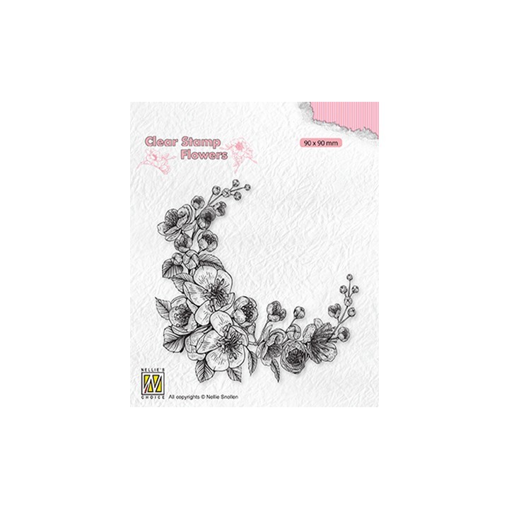 (FLO031)Nellie`s Choice Clearstamp - Blossom corner