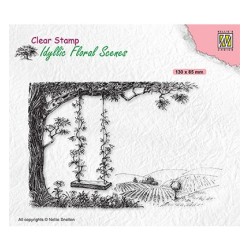 (IFS035)Nellie`s Choice Clearstamp - Idyllic Floral Tree with swing