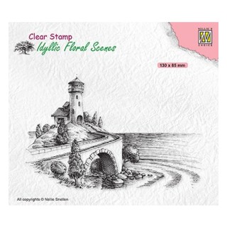 (IFS037)Nellie`s Choice Clearstamp - Idyllic Floral Sea with lighthouse