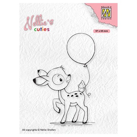 (NCCS008)Nellie`s Choice Clearstamp - Young deer with balloon