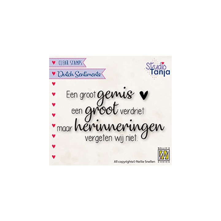 (SENC019)Nellie's Choice Clear stamps Een groot gemis een groot verdriet maar