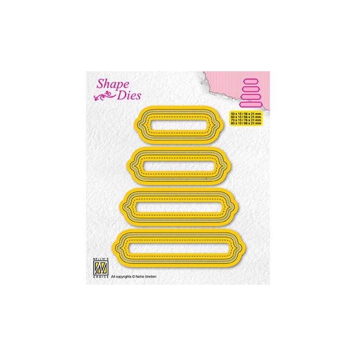 (SD207)Nellie's shape dies Set of 4 tags-6