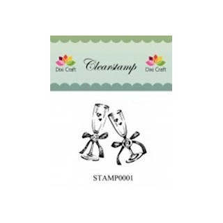 (STAMP0001)Dixi Clear Stamp wedding glasses