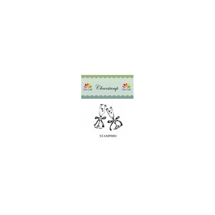 (STAMP0001)Dixi Clear Stamp wedding glasses