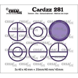 (CLCZ281)Crealies Cardzz Elements Circles 5x 40 x 40 mm