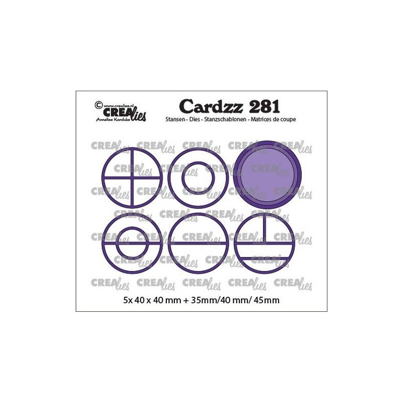 (CLCZ281)Crealies Cardzz Elements Circles 5x 40 x 40 mm