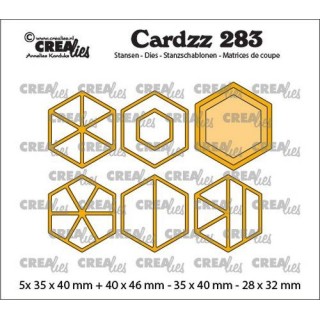 (CLCZ283)Crealies Cardzz Elements Hexagons 5x 35 x 40 mm