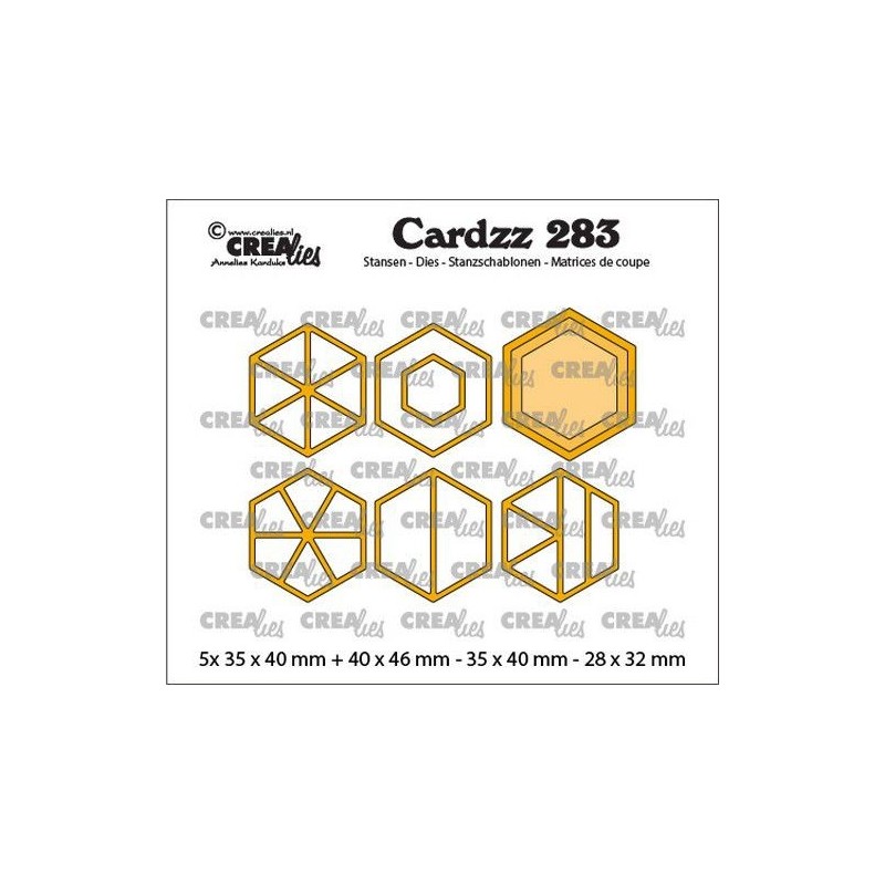 (CLCZ283)Crealies Cardzz Elements Hexagons 5x 35 x 40 mm