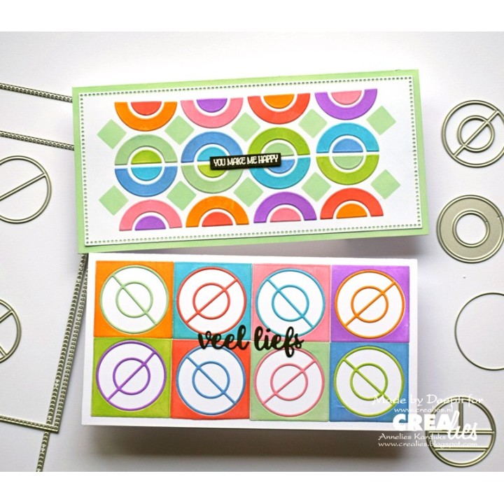 (CLCZ187)Crealies Cardzz Slimline G Small circles max. 10 x 20,5 cm
