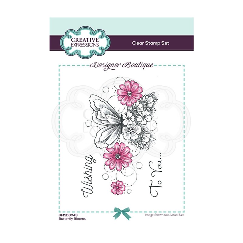 (UMSDB043)Creative Expressions Clear stamp Designer boutique Butterfly Blooms