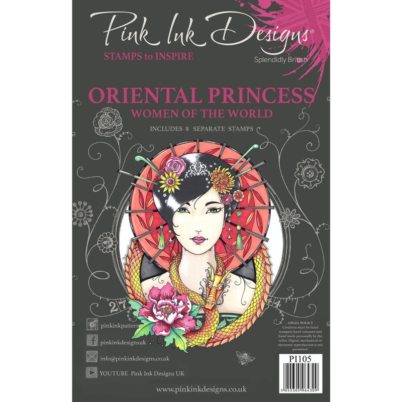 (PI105)Pink Ink Designs Clear stamp set Oriental princess