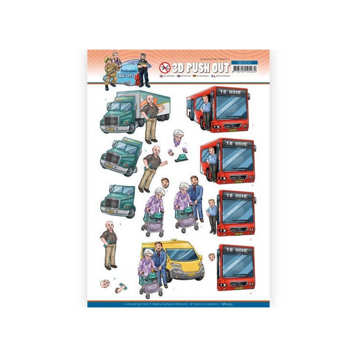 (SB10555)3D Push Out - Yvonne Creations - Big Guys Professions - Bus Driver