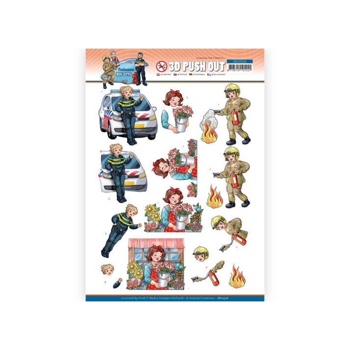 (SB10556)3D Push Out - Yvonne Creations - Big Guys Professions - Female Professions