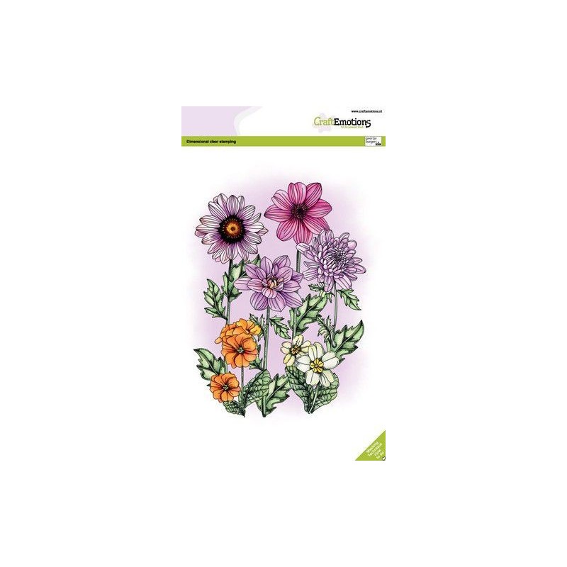 (3004)CraftEmotions clearstamps A5 - Mix summer flowers GB Dimensional stamp