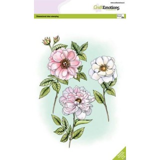 (3005)CraftEmotions clearstamps A5 - Roses and branches GB Dimensional stamp