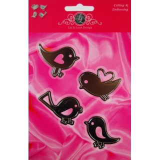 (1201/0009)Lin & Lene stencil - 4 designs - 4 vogels