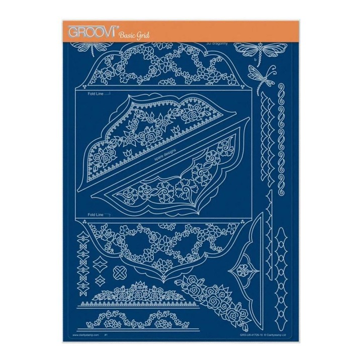 (GRO-LW-41726-16)Groovi plate A4 - LINDA'S IT'S A WRAP! PART 3 - DRAGONFLY GATEFOLD