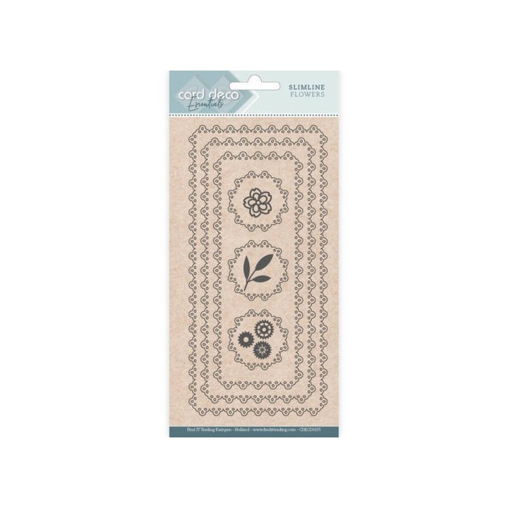 (CDECD0105)Card Deco Essentials - Slimline Dies - Slimline Flowers