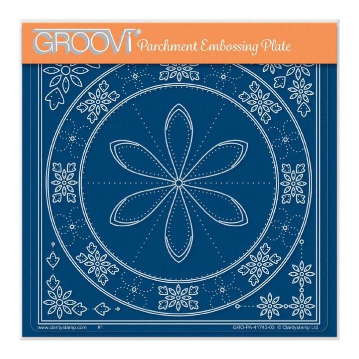 (GRO-PA-41743-03)Groovi Plate A5 TINA'S PETAL EMBROIDERY