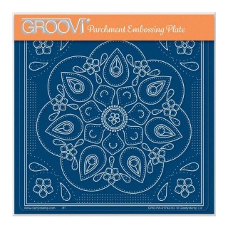 (GRO-PA-41742-03)Groovi Plate A5 TINA'S TEARDROP EMBROIDERY