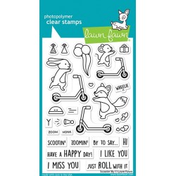 (LF2554)Lawn Fawn Scootin' By Clear Stamps