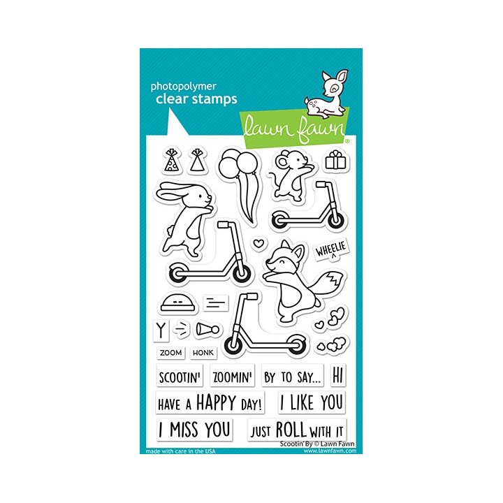 (LF2554)Lawn Fawn Scootin' By Clear Stamps