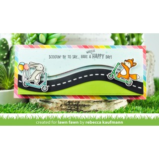 (LF2554)Lawn Fawn Scootin' By Clear Stamps