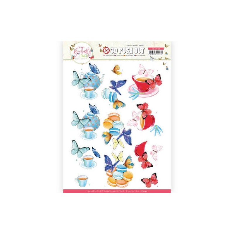 (SB10543)3D Push Out - Jeanine's Art - Butterfly Touch - Blue Butterfly