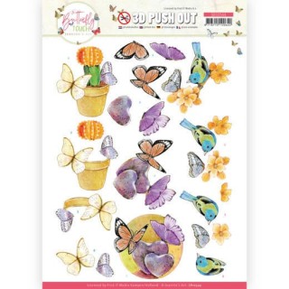 (SB10544)3D Push Out - Jeanine's Art - Butterfly Touch - Orange Butterfly